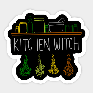 Apothecary Jars and Herbs "Kitchen Witch" Sticker